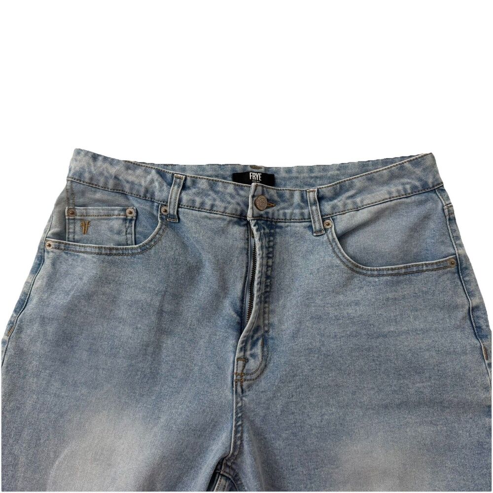 Frye Jeans Womens 30 Blue Denim High Rise Crop Straight Ankle Stretch - Picture 3 of 10